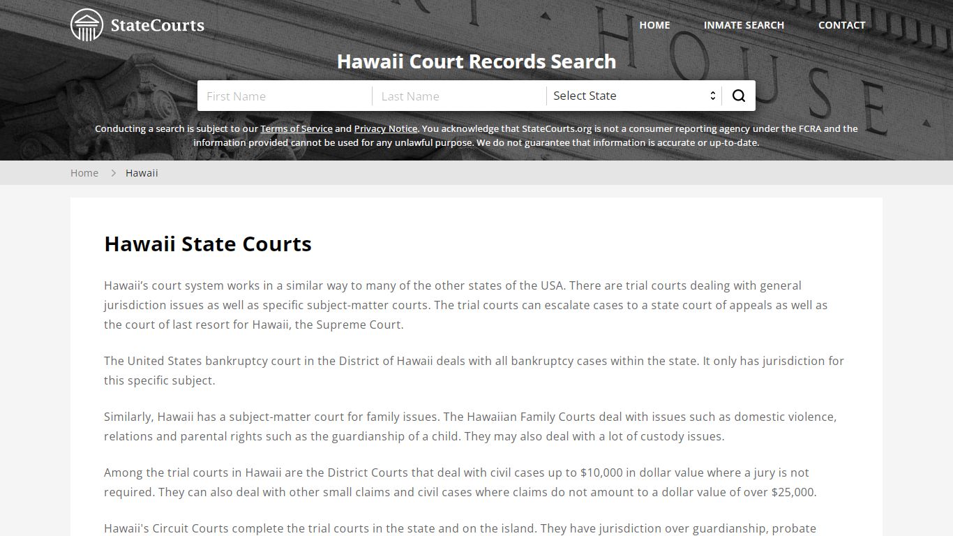 Hawaii Court Records - HI State Courts